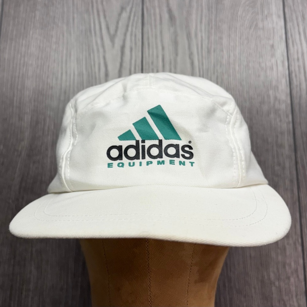 Vintage Adidas Equipment Hat Mens White EQT 5 Panel Snapback Cap Made in USA